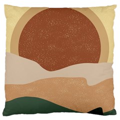 Sunrise Sunset Desert Wall Art Large Premium Plush Fleece Cushion Case (one Side) by Bedest