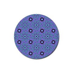 Floral Seamless Pattern Rubber Coaster (round) by Ket1n9