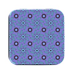 Floral Seamless Pattern Square Metal Box (black) by Ket1n9