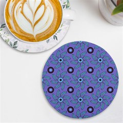 Floral Seamless Pattern Uv Print Round Tile Coaster by Ket1n9