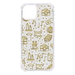 Birthday Party Seamless Pattern Gold Party Decor Elements Birthday Cake Gift Confetti Festive Event Iphone 14 Tpu Uv Print Case