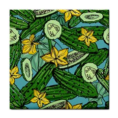 Seamless Pattern With Cucumber Slice Flower Colorful Hand Drawn Background With Vegetables Wallpaper Tile Coaster by Ket1n9