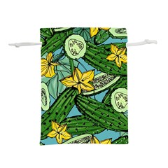 Seamless Pattern With Cucumber Slice Flower Colorful Hand Drawn Background With Vegetables Wallpaper Lightweight Drawstring Pouch (l) by Ket1n9