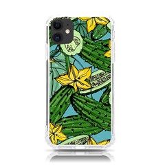 Seamless Pattern With Cucumber Slice Flower Colorful Hand Drawn Background With Vegetables Wallpaper Iphone 11 Tpu Uv Print Case by Ket1n9