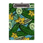 Seamless Pattern With Cucumber Slice Flower Colorful Hand Drawn Background With Vegetables Wallpaper A5 Acrylic Clipboard Front