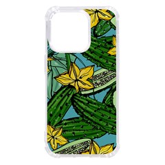 Seamless Pattern With Cucumber Slice Flower Colorful Hand Drawn Background With Vegetables Wallpaper Iphone 14 Pro Tpu Uv Print Case by Ket1n9