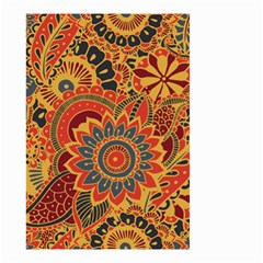 Bright Seamless Pattern With Paisley Mehndi Elements Hand Drawn Wallpaper With Floral Traditional In Small Garden Flag (two Sides) by Ket1n9