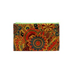 Bright Seamless Pattern With Paisley Mehndi Elements Hand Drawn Wallpaper With Floral Traditional In Cosmetic Bag (xs) by Ket1n9