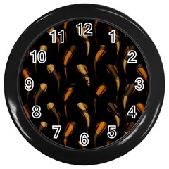 Abstract Art Pattern Warm Colors Wall Clock (black) by Ndabl3x