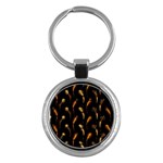 Abstract Art Pattern Warm Colors Key Chain (Round) Front