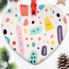 Abstract Seamless Colorful Pattern Heart Ornament (two Sides) by Ndabl3x