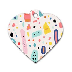 Abstract Seamless Colorful Pattern Dog Tag Heart (one Side) by Ndabl3x