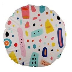 Abstract Seamless Colorful Pattern Large 18  Premium Round Cushions by Ndabl3x