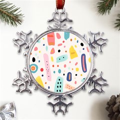 Abstract Seamless Colorful Pattern Metal Large Snowflake Ornament by Ndabl3x