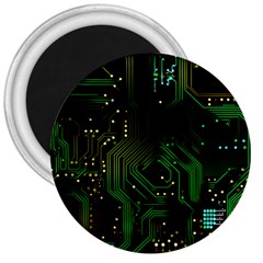 Circuits Circuit Board Green Technology 3  Magnets by Ndabl3x