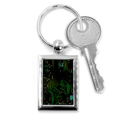 Circuits Circuit Board Green Technology Key Chain (rectangle) by Ndabl3x