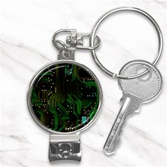 Circuits Circuit Board Green Technology Nail Clippers Key Chain by Ndabl3x