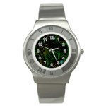 Circuits Circuit Board Green Technology Stainless Steel Watch Front