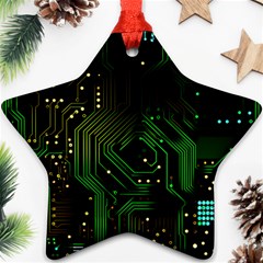 Circuits Circuit Board Green Technology Star Ornament (two Sides) by Ndabl3x