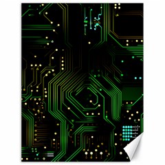 Circuits Circuit Board Green Technology Canvas 18  X 24  by Ndabl3x