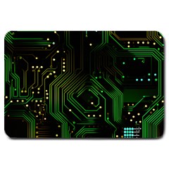 Circuits Circuit Board Green Technology Large Doormat by Ndabl3x