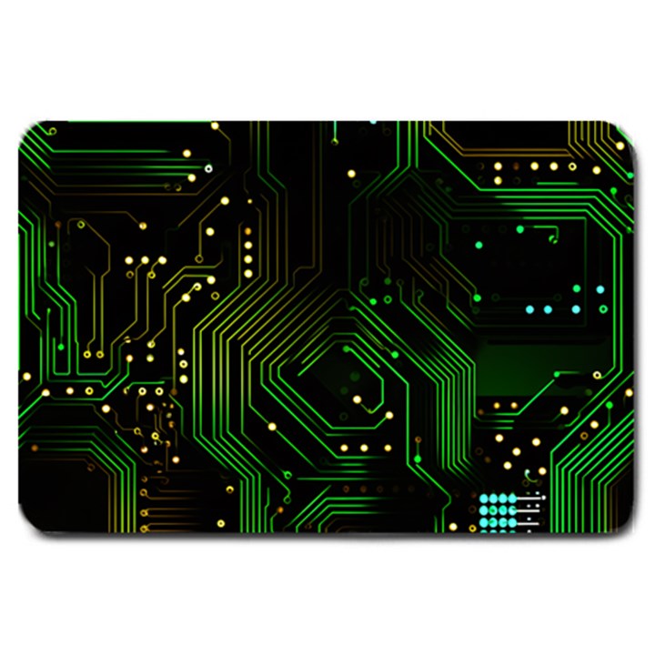 Circuits Circuit Board Green Technology Large Doormat