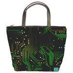 Circuits Circuit Board Green Technology Bucket Bag Front