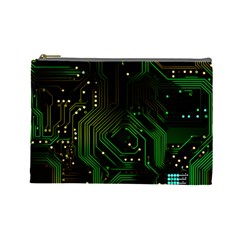 Circuits Circuit Board Green Technology Cosmetic Bag (large)