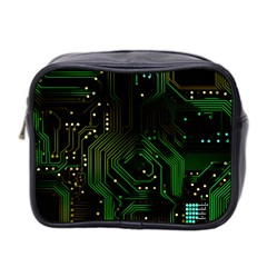 Circuits Circuit Board Green Technology Mini Toiletries Bag (two Sides) by Ndabl3x