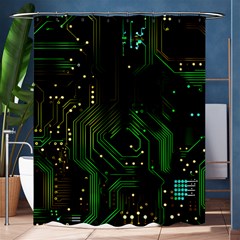 Circuits Circuit Board Green Technology Shower Curtain 60  X 72  (medium)  by Ndabl3x