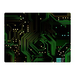 Circuits Circuit Board Green Technology Two Sides Premium Plush Fleece Blanket (mini) by Ndabl3x