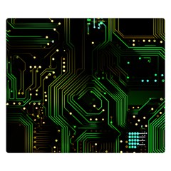 Circuits Circuit Board Green Technology Two Sides Premium Plush Fleece Blanket (small) by Ndabl3x