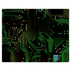 Circuits Circuit Board Green Technology Two Sides Premium Plush Fleece Blanket (medium) by Ndabl3x