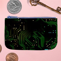 Circuits Circuit Board Green Technology Large Coin Purse by Ndabl3x