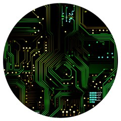 Circuits Circuit Board Green Technology Round Trivet by Ndabl3x