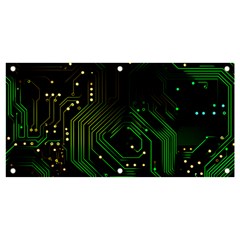 Circuits Circuit Board Green Technology Banner And Sign 4  X 2  by Ndabl3x