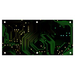 Circuits Circuit Board Green Technology Banner And Sign 6  X 3  by Ndabl3x