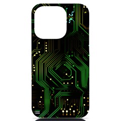 Circuits Circuit Board Green Technology Iphone 14 Pro Black Uv Print Case by Ndabl3x