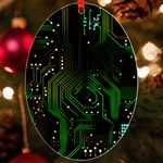 Circuits Circuit Board Green Technology UV Print Acrylic Ornament Oval Front