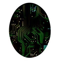 Circuits Circuit Board Green Technology Oval Glass Fridge Magnet (4 Pack) by Ndabl3x