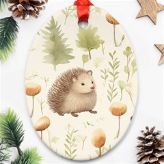 Hedgehog Mushroom Ornament (oval) by Ndabl3x