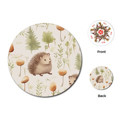 Hedgehog Mushroom Playing Cards Single Design (round) by Ndabl3x