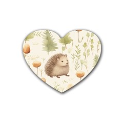 Hedgehog Mushroom Rubber Coaster (heart) by Ndabl3x