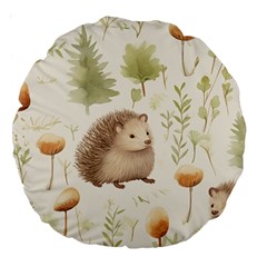 Hedgehog Mushroom Large 18  Premium Round Cushions by Ndabl3x