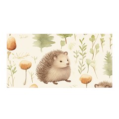 Hedgehog Mushroom Satin Wrap 35  X 70  by Ndabl3x