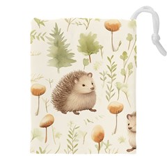 Hedgehog Mushroom Drawstring Pouch (5xl) by Ndabl3x