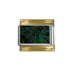 Circuits Circuit Board Green Gold Trim Italian Charm (9mm) by Ndabl3x