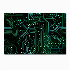 Circuits Circuit Board Green Postcard 4 x 6  (pkg Of 10) by Ndabl3x