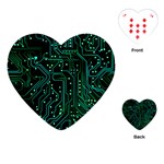 Circuits Circuit Board Green Playing Cards Single Design (Heart) Front