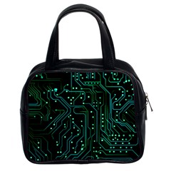 Circuits Circuit Board Green Classic Handbag (two Sides) by Ndabl3x